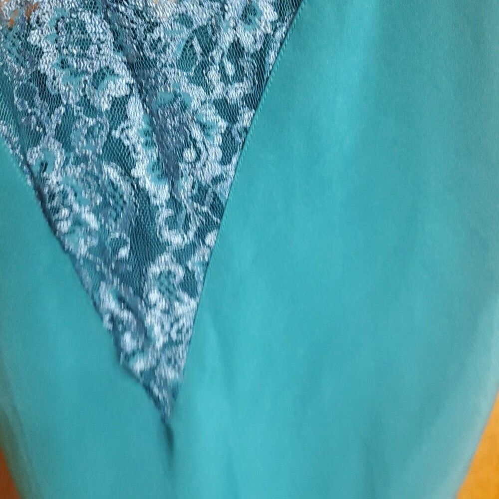Vtg Victoria’s Secret‎ Gold Label Satin Cami Womens Sz M Teal Lingerie - Picture 3 of 6